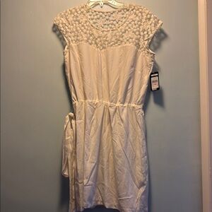 Guess Cream Flutter Sleeve Sundress